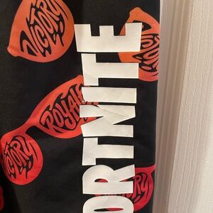 Fortnite Black and Orange Graphic Swimming Trunks